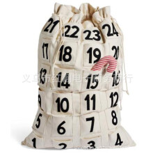 Nedtellingsdekorasjon, DIY-juledventskalender for hjemmet, gjenbrukbar lin-adventskalender med 24 lommer, ingen stikkende lukt, perfekt for høytiden