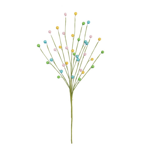 Artificial Spring Berry Stem Pastel Easter Pick Beaded