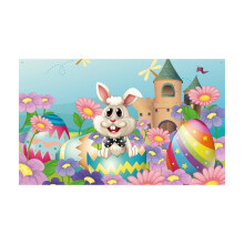 Easter Decoration Background Cloth with Rabbits & Eggs Pattern – Ideal for Photo Booth, Party Banner, Spring Event Decor – Compatible with Easter