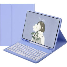 Compatible with iPad 6th/5th Gen, Pro 9.7", Air 1&2 Keyboard Case – Soft Back, Pencil Holder, Magnetic Detachable Bluetooth Keyboard, Blue