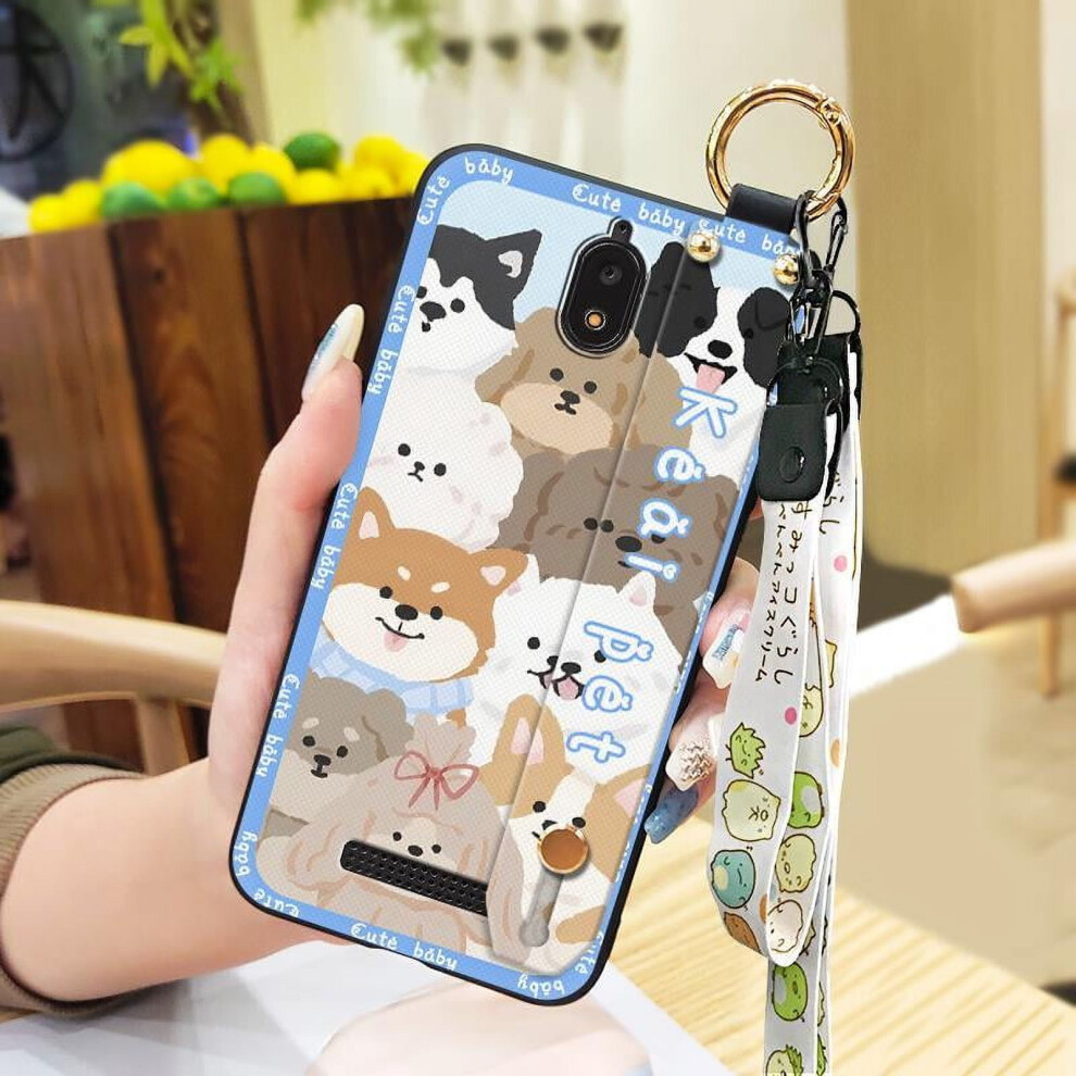 Blu View2/B130dl Phone Case With Kickstand, Wristband & RingâSilicone, Dirt-Resistant, Anti-Knock, Cartoon Design 9485826683148