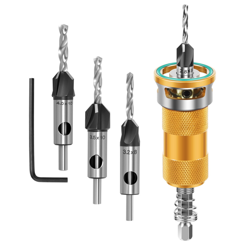 Lkoopy 5Pcs Countersink Drill Bit Set With Depth Stop Precision Countersink Wood Drill Bit For Wood Processing Woodworking 9130661981439