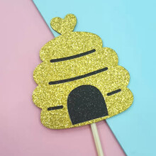 FRCOLOR 30pcs Yellow Bee Themed Cupcake Toppers Synthesis Material Cartoon Cake Decor for Party Decorations
