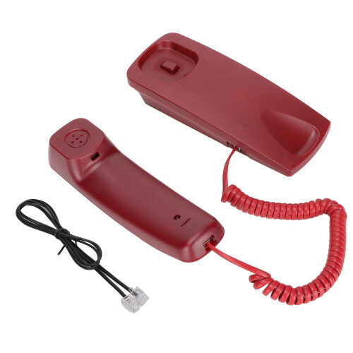 Red Corded Phone with Clear Sound, Unique Handset Volume Control, Extra Long Handle Cord, Flash Function, Redial Feature, Ringer Sound Selectable, 2