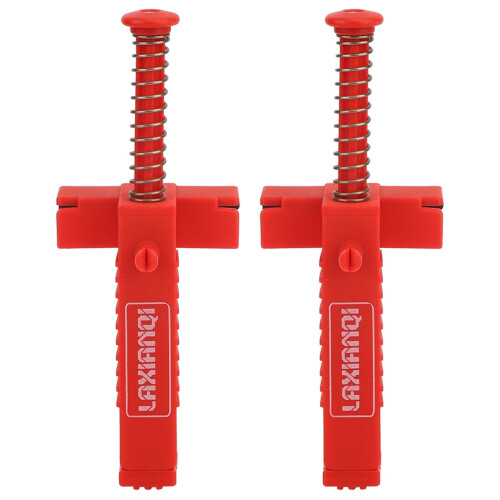 2PCS Brick Line Clips – Red Bricklaying Tools for Leveling & Measuring, Masonry Line Puller for Brickwork, Construction & Plumbing