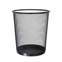 Heavy Duty Wire Paper Waste Basket - Office Desk Bin for Home and Workplace with Durable Metal Frame - Black