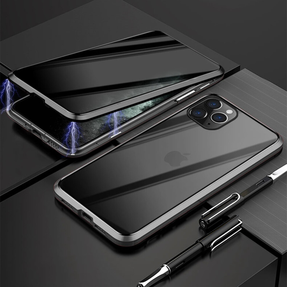 Privacy Magnetic Case For Iphone 11 (6.1") Â Anti-Peeping Clear Tempered Glass, Built-In Privacy Screen, Metal Frame, Black 9152228581104