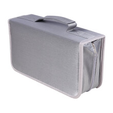 Mercerized Cloth 128 Pieces CD Storage Pouch Large Capacity Handheld CD Bag Fashion CD Supplies (Grey)