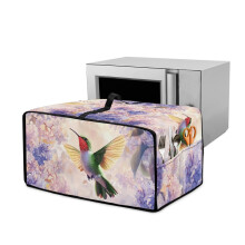 Dustproof Toaster Oven Cover, Faux Linen, 22.5"x18.5"x13", Hummingbird Flower Design, with Top Handle