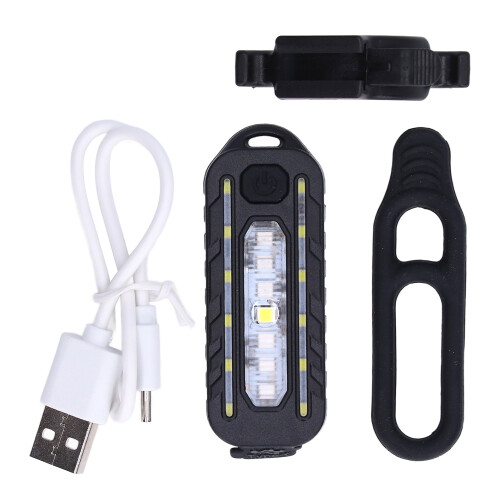 Multifunction Red Blue Waterproof USB Rechargeable Tail Light 800mAh 1