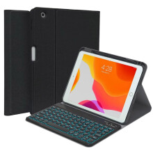 Wireless Detachable Keyboard Case Compatible with iPad Pro 12.9-inch (1st & 2nd Gen, 2015/2017), 7-Color Backlight, Droplet Shape, Pencil Holder
