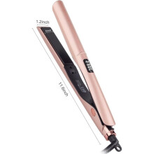 2-in-1 Ceramic Hair Straightener & Curling Iron with LCD Display, Compatible with All Hair Types