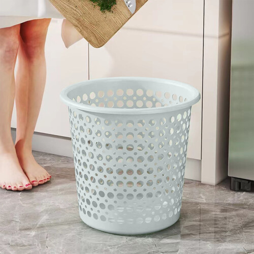 Perforated Plastic Trash Can for Bathroom, Bedroom, Office, Kitchen – Small Space Waste Bin