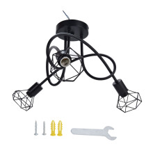 Industriell taklampe, vintage pendellampe i gårdshusstil med E14-pærekompatibilitet, retro svart pendeldesign for bruk på soverom og spisestue