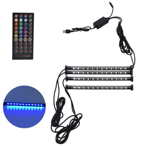 Radiant Rhythm, bandes LED réactives au son, éclairage contrôlé par Bluetooth, éclairage d'ambiance multicolore pour voiture, éclairage