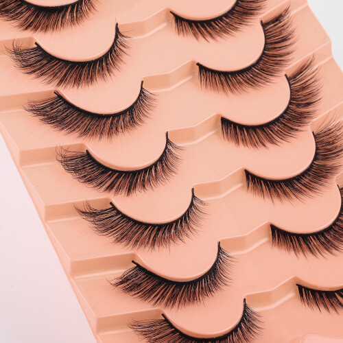 Fox Eye False Lashes7Pairs – Χνουδωτές, φυσικές βλεφαρίδες με απαλή λεπτή ταινία, εύκολη 2
