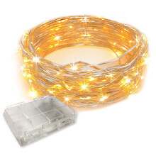 Waterproof Decorative Lights, Battery Operated String Lights for Indoor Outdoor Decorations, Warm White LED Lights, Flexible Copper Wire, Fairy