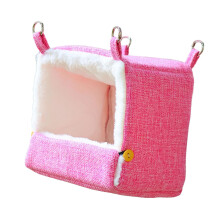 Winter Heating Bird Nest Large Winter Heater Shed for Hamsters Parrot Budgie Pink