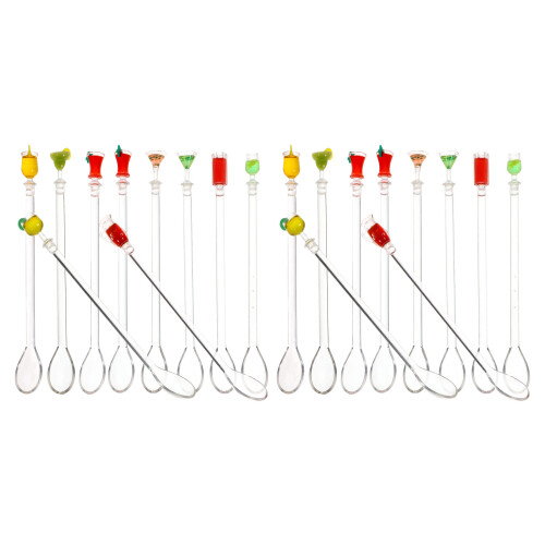 60Pcs Acrylic Coffee Swizzle Sticks Reusable Mixing Spoons Multi-Color 1
