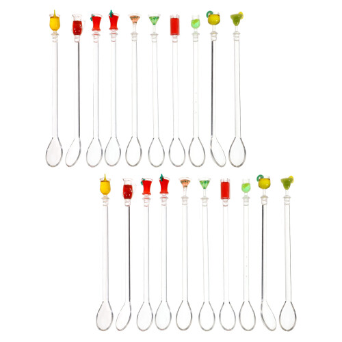 60Pcs Acrylic Coffee Swizzle Sticks Reusable Mixing Spoons Multi-Color 2