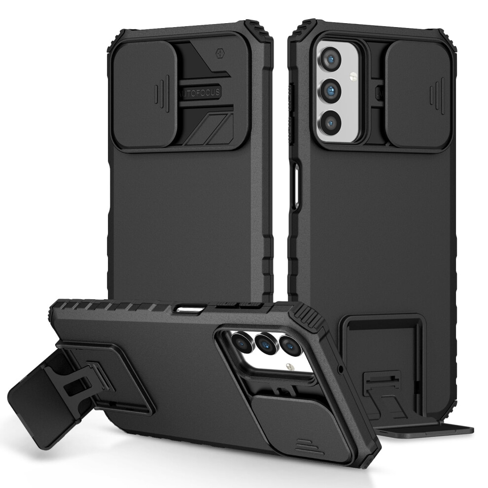 Compatible With Samsung Galaxy A15 5G Case Â Dual-Layer Shockproof Hybrid Case With Slide Camera Cover & Built-In Kickstand, Black 9130661976831