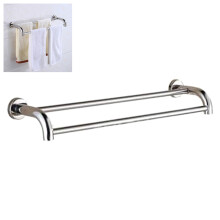 Porte-serviettes double moderne pour salle de bain, design simple et élégant avec fixation murale en acier inoxydable antirouille