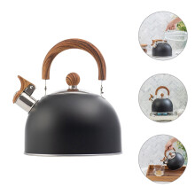 Black 430 Stainless Steel Kettle with Spout and Safe Boiling for Home Kitchen Use