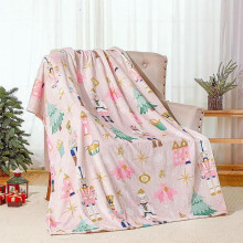 Pink Nutcracker Christmas Throw Blanket 50x60 in