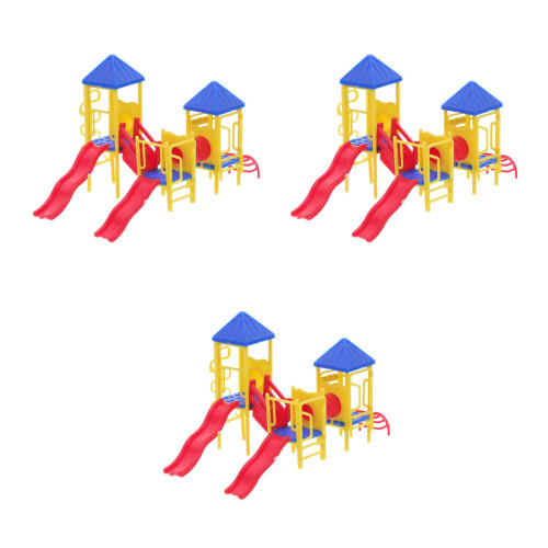 3Sets Plastic Miniature Playground Decor Assorted Ornament 1