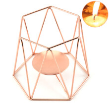 Suporturi de lumânări metalice geometrice armate cu fier de lipit robust, decor de masă elegant nou-nouț, materiale solide și decorative