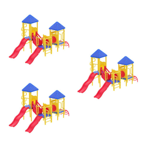 3Sets Plastic Miniature Playground Decor Assorted Ornament 2