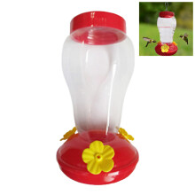 Mangeoire à colibris en verre soufflé à la main, mangeoire à remplissage par le haut avec 3 orifices d'alimentation en forme de fleur, récipient
