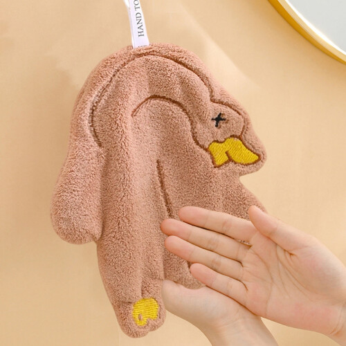 Coral Fleece Kitchen Hand Towel with Hanging Loop 1-Pack