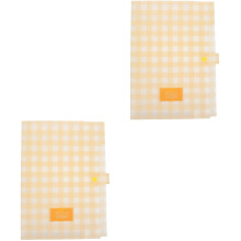 2 Pack File Holder Cassette Tape Storage Bins with Lids Office Accessories Rack Grid Devices Yellow
