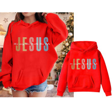 Jesus Loves You Hoodies for Teens, Long Sleeve Graphic Sweatshirts – Compatible with Girls 11-12Y, Oversize Pullover