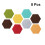 24Pcs Colorful Felt Hexagon Wall Stickers Odorless Decorative Stickers 11