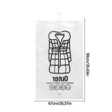 Hanging Vacuum Storage Bags for Clothes Comforters Blankets XL L M Sizes Compress Organize T+ Transparent for Home Storage(Multicolor),