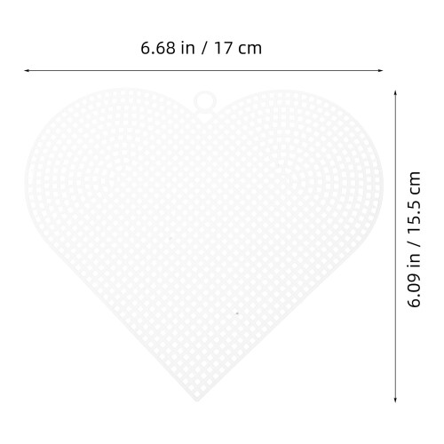 30Pcs Heart Shape White Mesh Canvas Sheet for Embroidery Craft 1