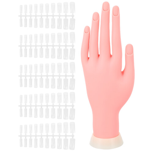 3Sets High Simulation Pink Practice Hand Model Manicure Training Tool 1