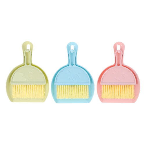6Sets Mini Broom Dustpan Kit Plastic Brush for Small Pet Cage Cleanup 1