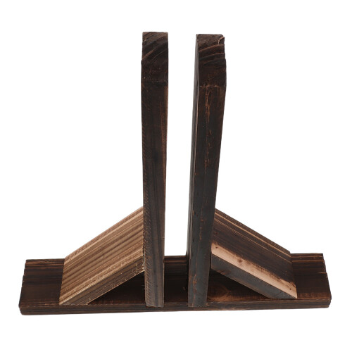 2Pcs Wooden Fence Base Coffee Color for Garden Stable Support Stand 2