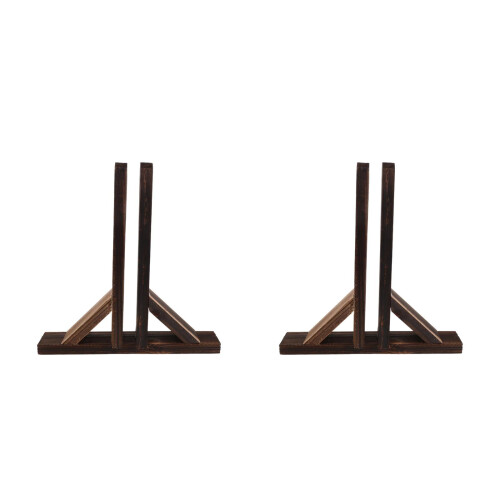 2Pcs Wooden Fence Base Coffee Color for Garden Stable Support Stand 2