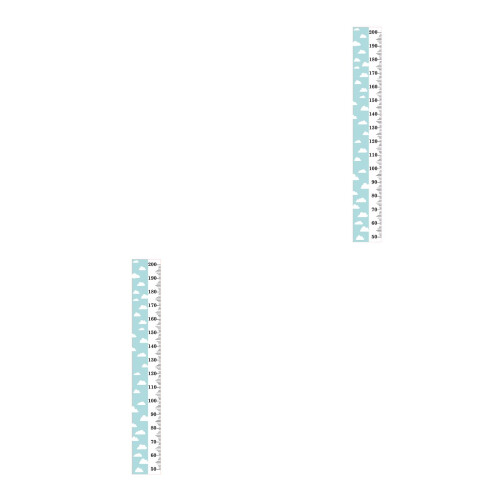 2Pcs Blue Wooden Growth Chart Canvas Baby Height Ruler for Wall Decor 1