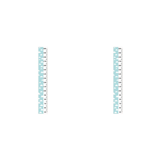 2Pcs Blue Wooden Growth Chart Canvas Baby Height Ruler for Wall Decor 2