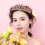 Pink Rose Bridal Headband Rhinestone Tiara Crown for Wedding Decor 6