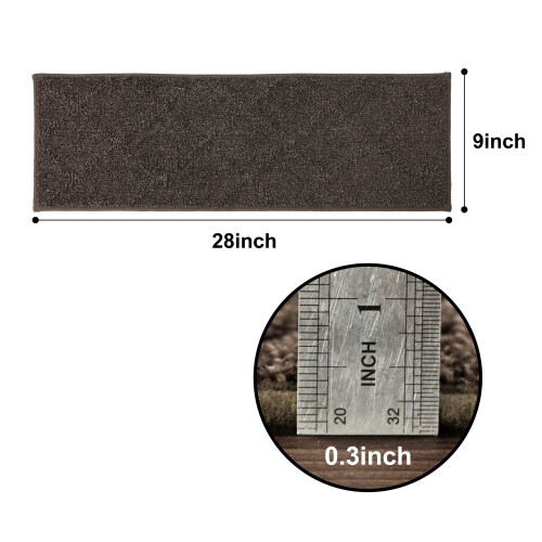 Antislip traptreden beige 28"x9" 15-delig polyester met TPE 2