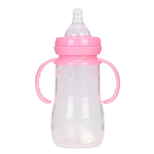 Silicone Baby Bottle with Handle and Straw 240 ml 1