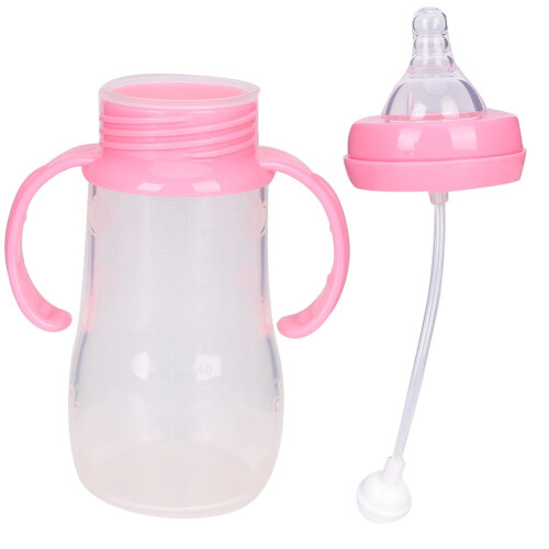 Silicone Baby Bottle with Handle and Straw 240 ml 2