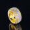 18K Yellow Gold Plated Wide Eternity Ring with Cubic 5