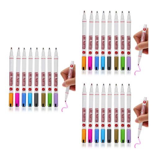 24Pièces Marqueurs Pailletés Multi Couleurs Plastique Double Lignes 1